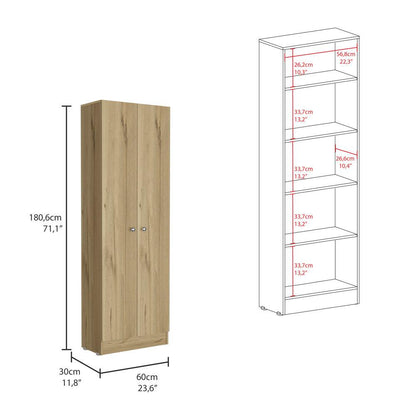 Alacena Multiusos Benna, Cafe Claro y Wengue, con Cuatro Entrepaños ZF - VIRTUAL MUEBLES