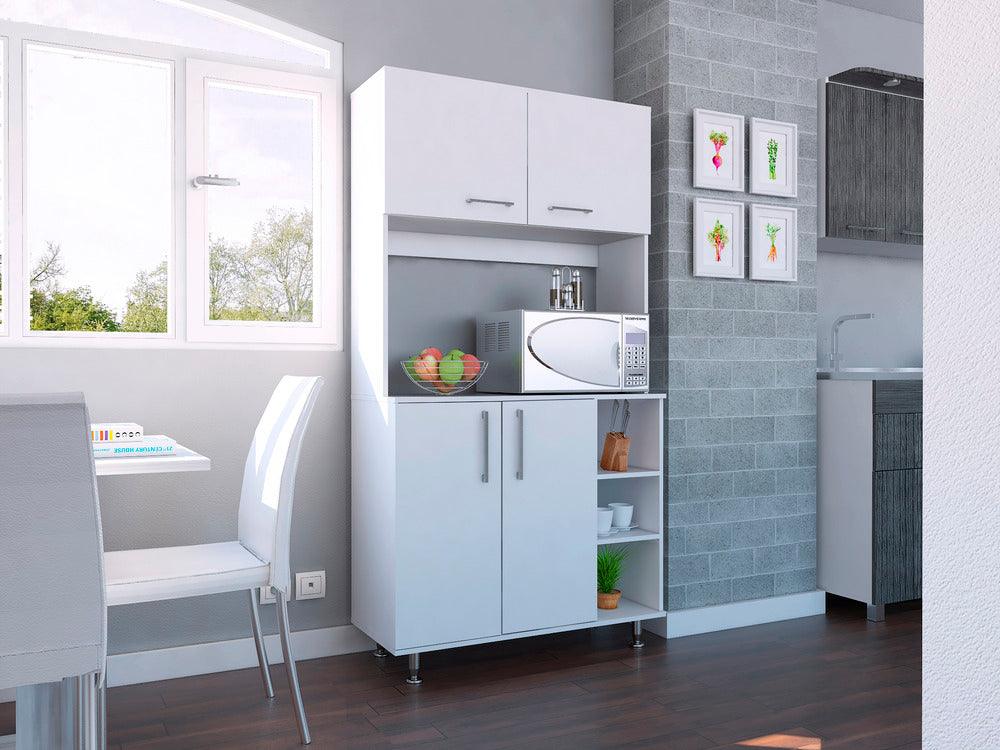 Alacena Keira, Blanco, con Entrepaños Para Ubicar Elementos de Cocina - VIRTUAL MUEBLES