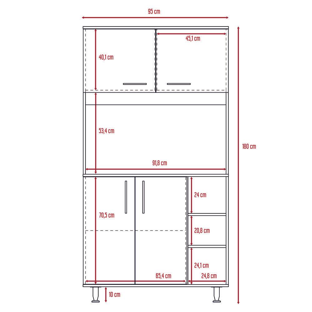 Alacena Keira, Blanco, con Entrepaños Para Ubicar Elementos de Cocina - VIRTUAL MUEBLES