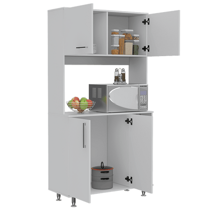 Alacena Keira, Blanco, con Entrepaños Para Ubicar Elementos de Cocina - VIRTUAL MUEBLES