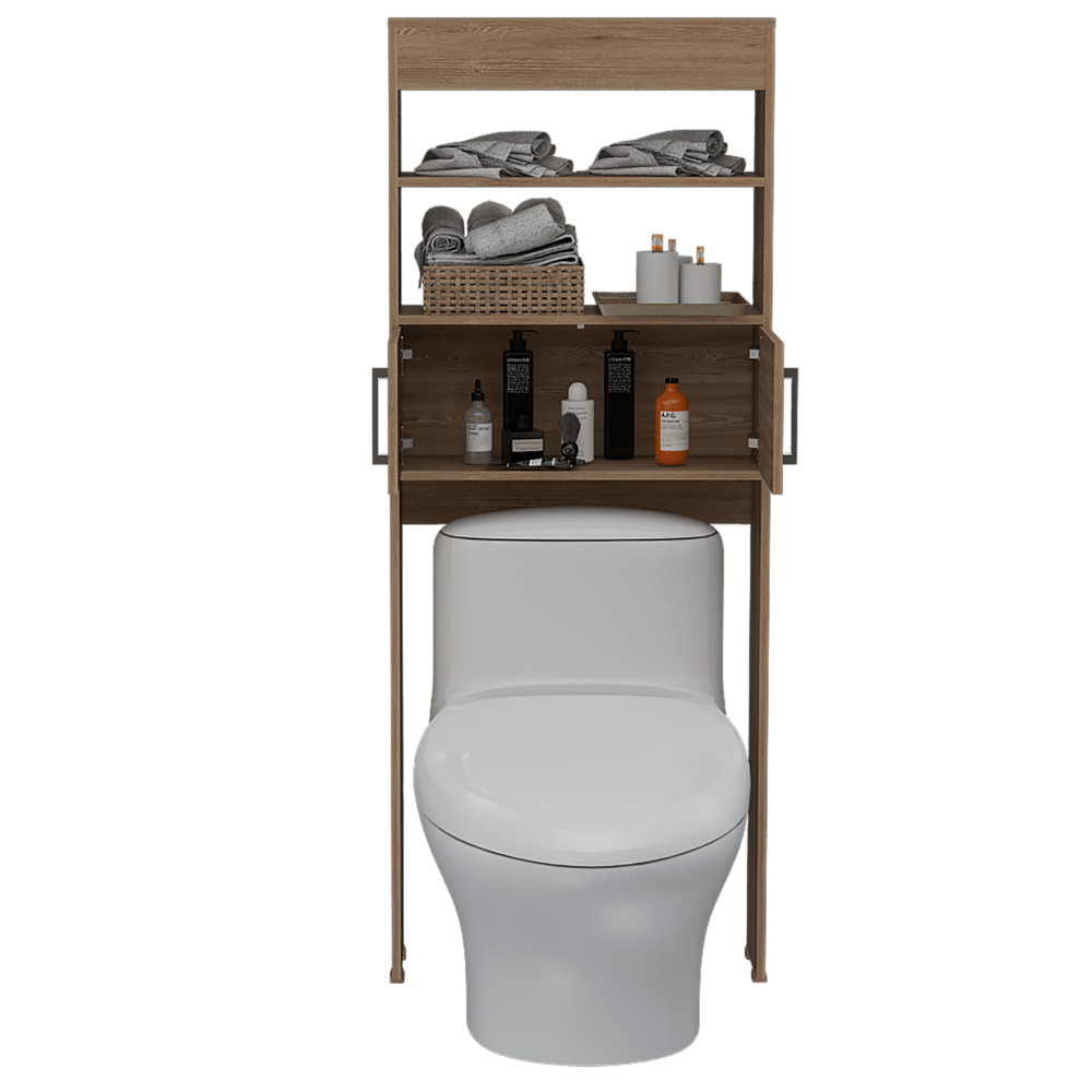 Gabinete de Baño Oporto, Miel, con Variedad de Entrepaños - VIRTUAL MUEBLES