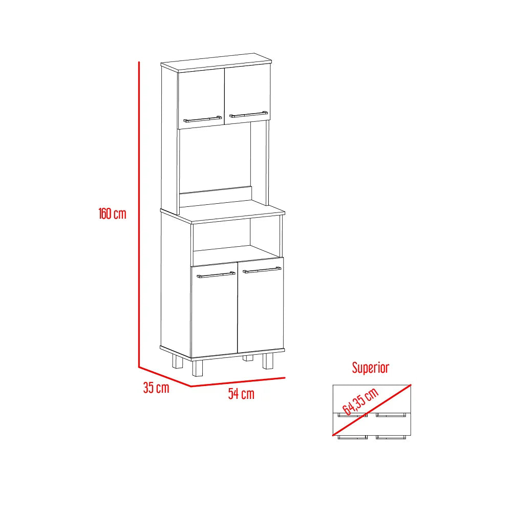 Mueble Alacena Fenix RTA Blanco Rovere