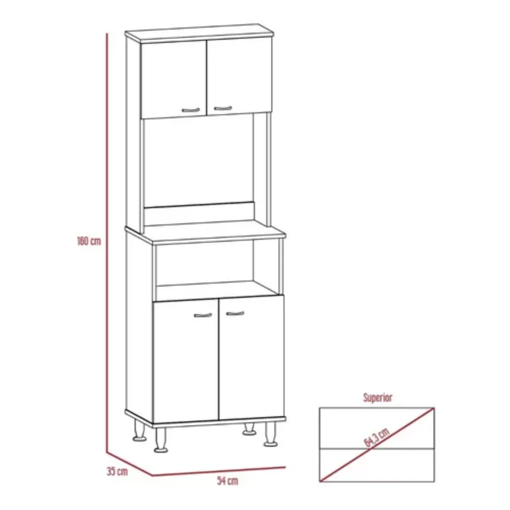 Mueble Alacena Fenix RTA Blanco Wengue