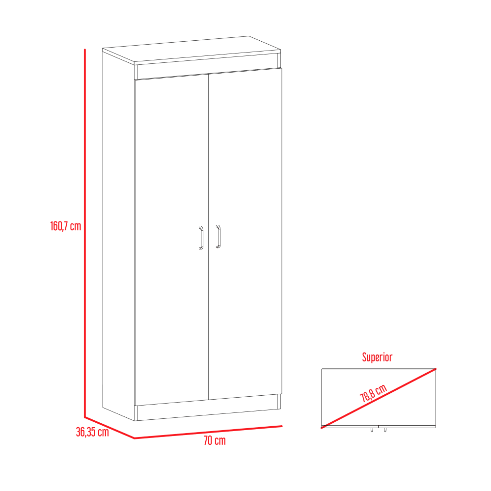 Alacena Multiusos Frida, Café claro y Blanco Vainilla, Posee Un Estante Adicional En La Puerta y Cuatro Entrepaños - VIRTUAL MUEBLES