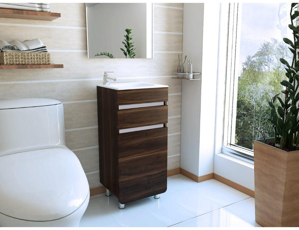 Mueble Lavamanos Aluvy color Caoba para Baño.