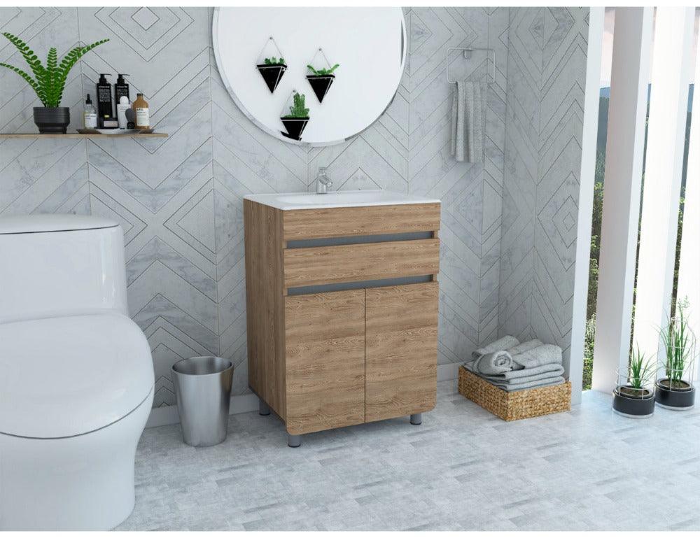 Mueble Lavamanos Aluvy color Miel para Baño.