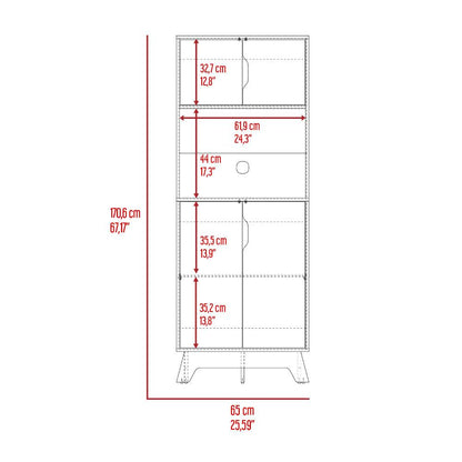 Modulo Microondas Andra color Blanco y Café claro para Cocina.