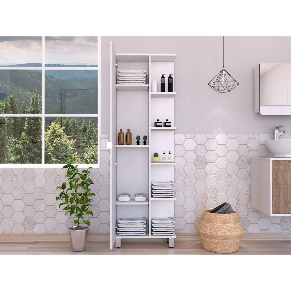 Mueble Esquinero Arán color Blanco Nevado para Baño.