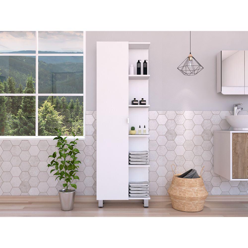 Mueble Esquinero Arán color Blanco Nevado para Baño.