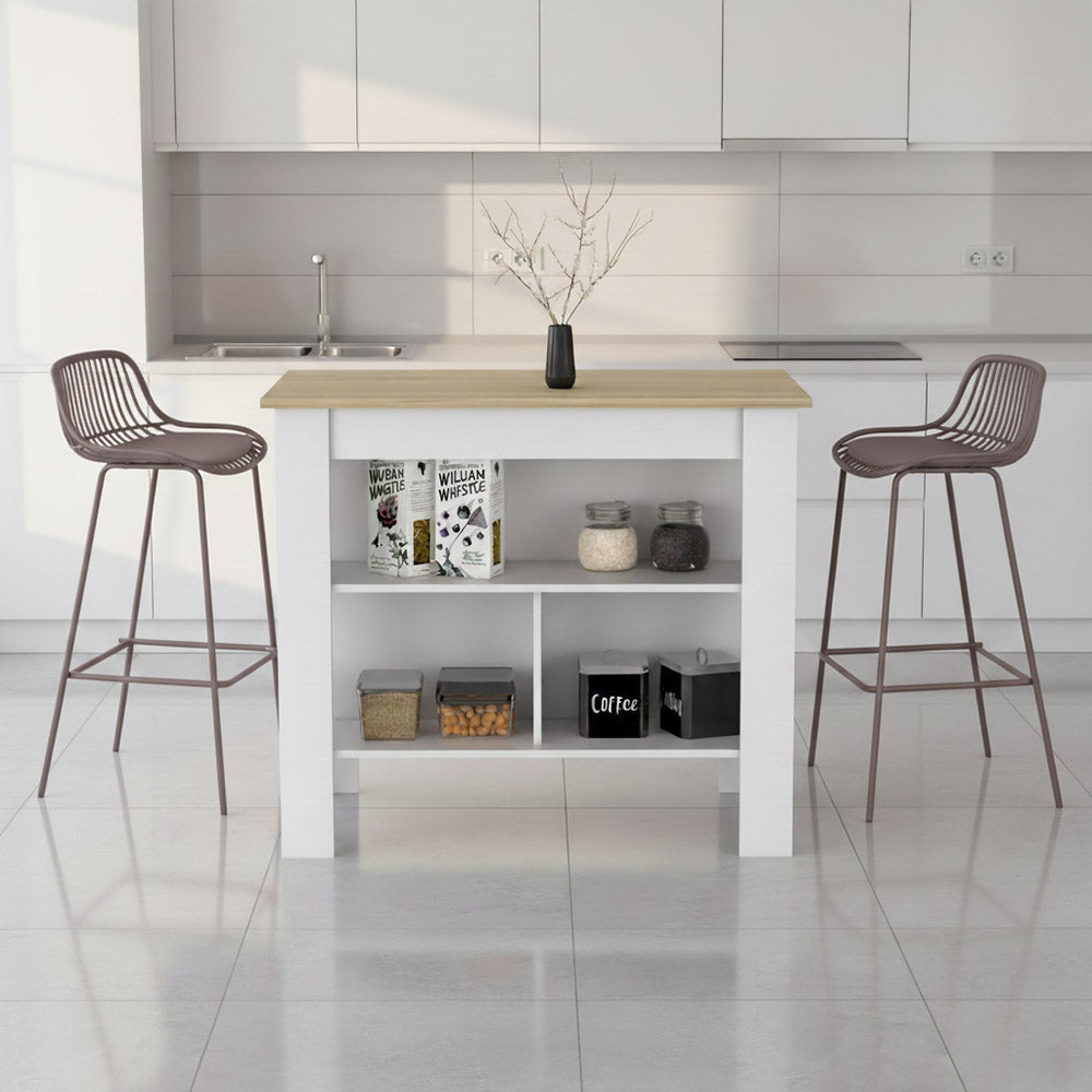 Set de 4 Sillas para Bar Tulum, Color Taupe, Diseño Moderno