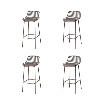 Set de 4 Sillas para Bar Tulum, Color Taupe, Diseño Moderno