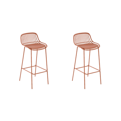 Set de 2 Sillas Par Bar Tulum, Color Terracota, Diseño Moderno