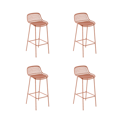 Set de 4 Sillas para Bar Tulum, Color Terracota, Diseño Moderno