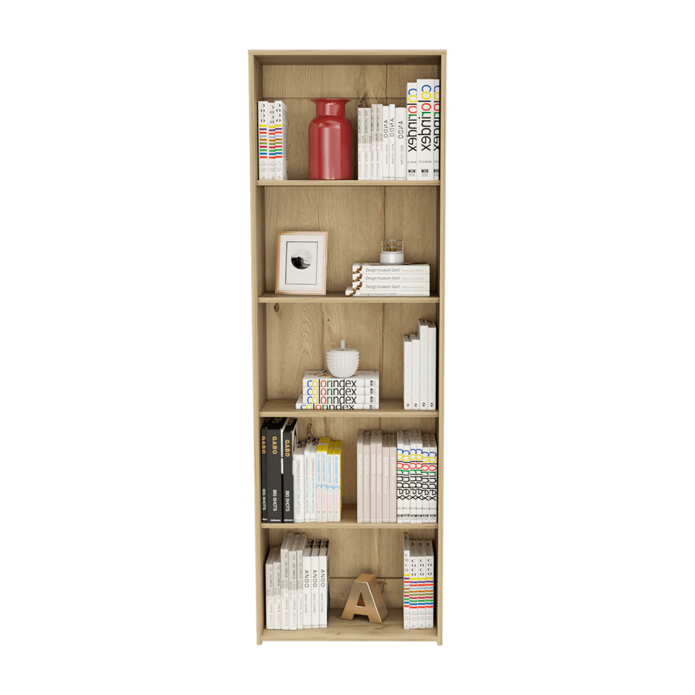 Biblioteca Leroy, Café Claro, Con Variedad de Entrepaños - VIRTUAL MUEBLES