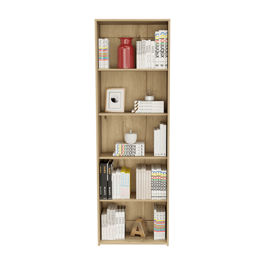 Biblioteca Leroy, Café Claro, Con Variedad de Entrepaños - VIRTUAL MUEBLES