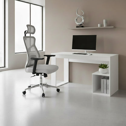 Silla de Escritorio Prime, Gris, Ergonómica con Altura Ajustable, vista frontal