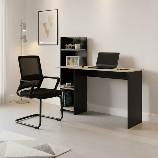 Combo para Oficina Varka, Incluye Escritorio y Silla de Escritorio wengue y humo