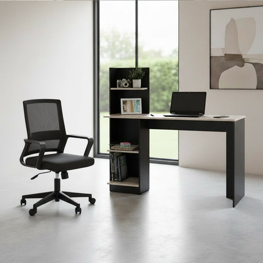 Combo para Oficina Kairo, Incluye Escritorio y Silla de Escritorio wengue y humo