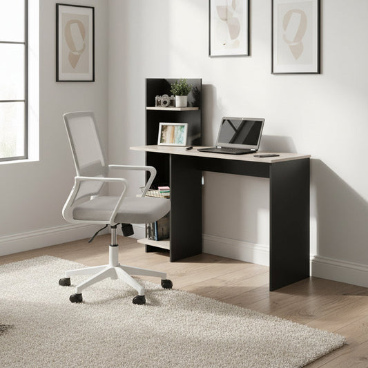 Combo para Oficina Nórdik, Incluye Escritorio y Silla de Escritorio wengue y humo