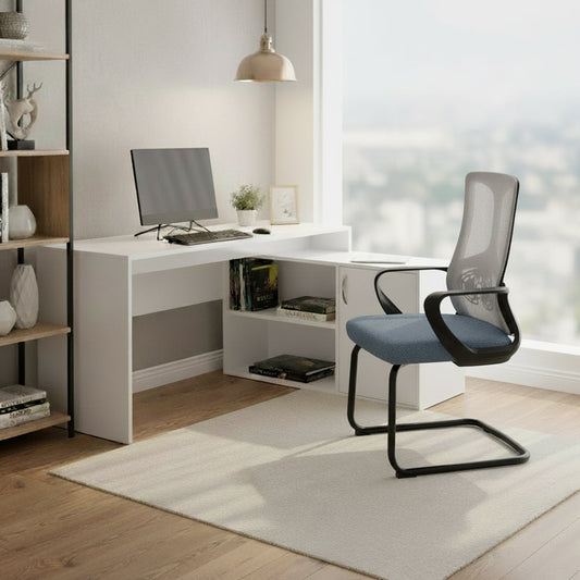 Combo para Oficina Home Incluye Escritorio y Silla de Escritorio blanco duqueza