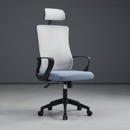 Combo oficina Home escritorio blanco y silla ergonómica de malla – vista 3