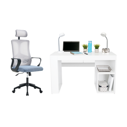Combo para Oficina Clásic, Incluye Escritorio y Silla de Escritorio blanco, vista frontal