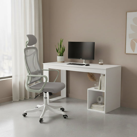 Silla de escritorio Elite gris ergonómica con respaldo en malla - vista frontal