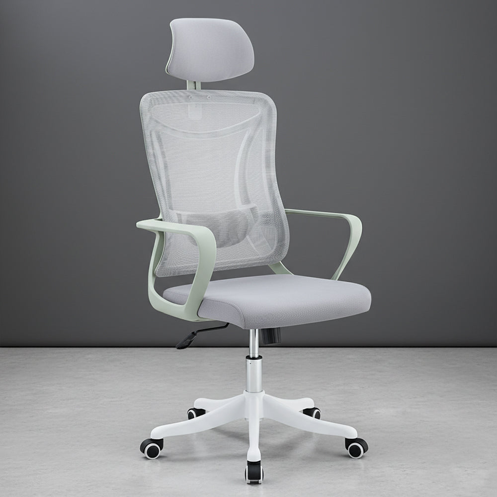 Combo Style escritorio y silla de oficina con respaldo en malla - vista lateral