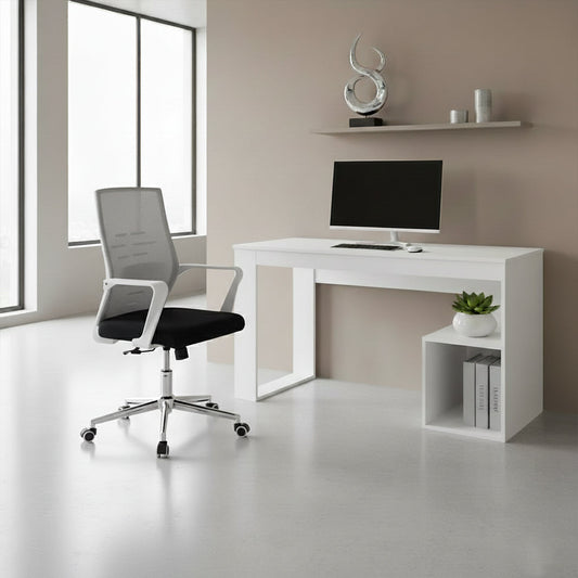 Silla de Escritorio Vertex, Gris, Ergonómica con Reposabrazos, vista frontal