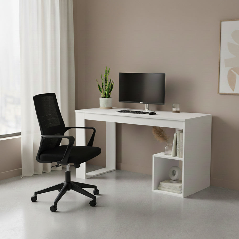 Silla de Escritorio Vertex, Negro, ergonómica con reposabrazos, vista frontal