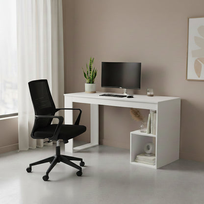 Silla de Escritorio Vertex, Negro, ergonómica con reposabrazos, vista frontal
