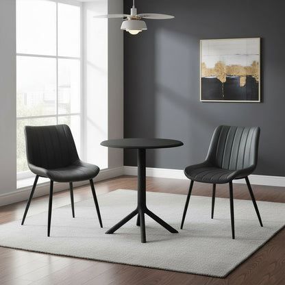 Set de 2 Sillas Nova, Color Negro, con Espaldar y Diseño Moderno, vista frontal