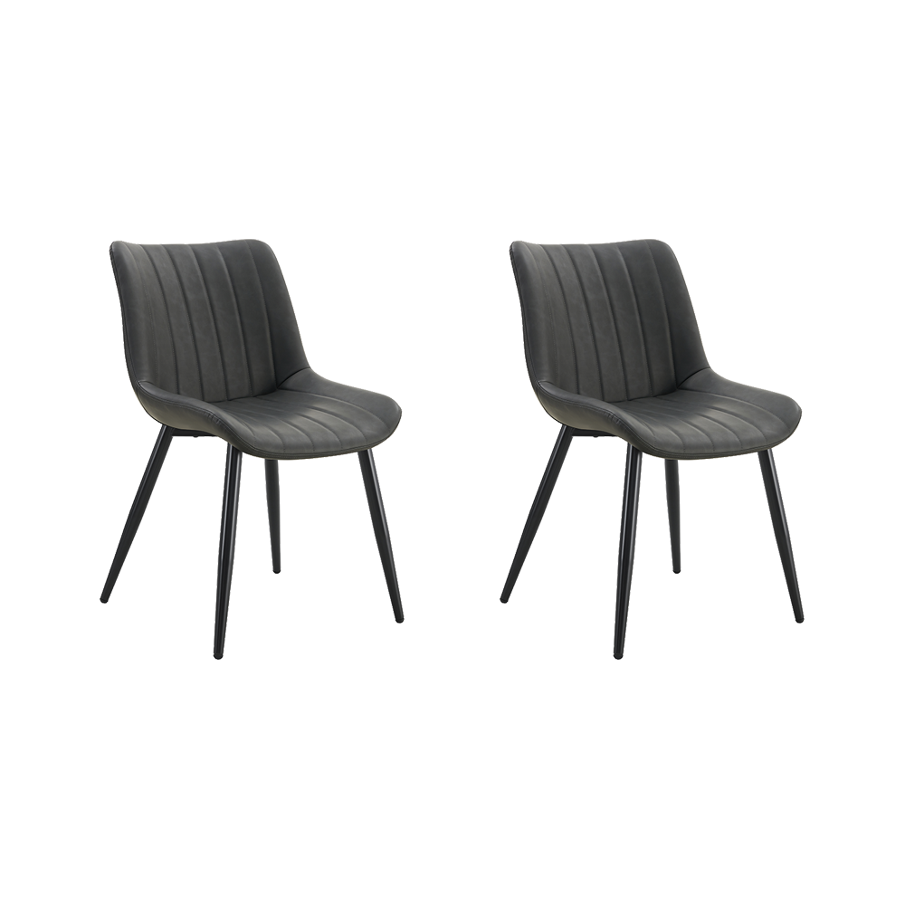 Set de 2 Sillas Nova, Color Negro, con Espaldar y Diseño Moderno, vista lateral