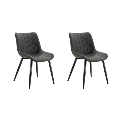 Set de 2 Sillas Nova, Color Negro, con Espaldar y Diseño Moderno, vista lateral