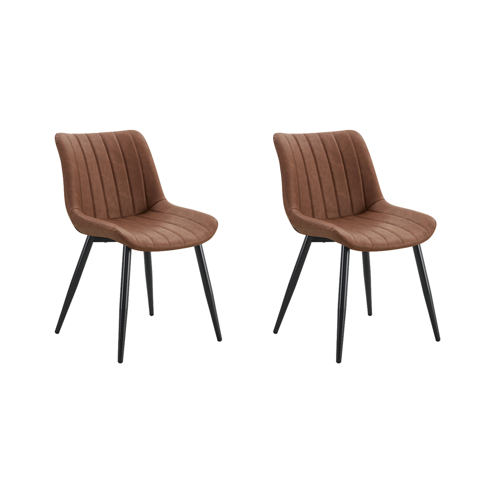 Set de 2 Sillas Nova, Color Marrón, con Espaldar y Diseño Moderno