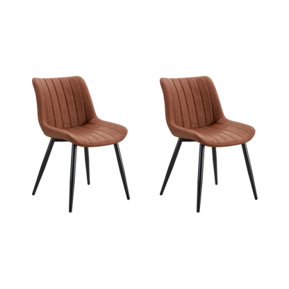 Set de 2 Sillas Nova, Color Marrón, con Espaldar y Diseño Moderno