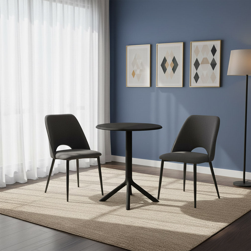 Set de 2 Sillas Urban, Color Negro, con Espaldar y Diseño Moderno