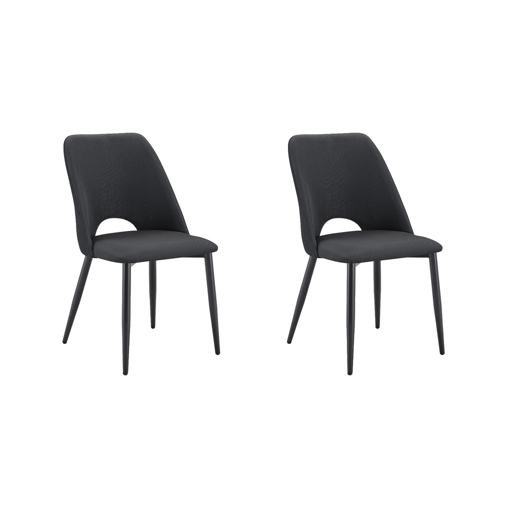 Set de 2 Sillas Urban, Color Negro, con Espaldar y Diseño Moderno