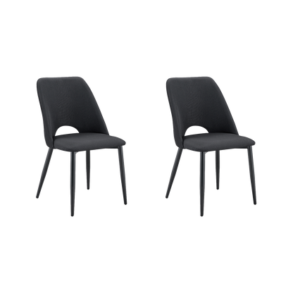 Set de 2 Sillas Urban, Color Negro, con Espaldar y Diseño Moderno