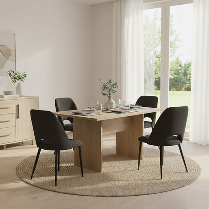 Set de 4 Sillas Urban, Color Negro, con Espaldar y Diseño Moderno
