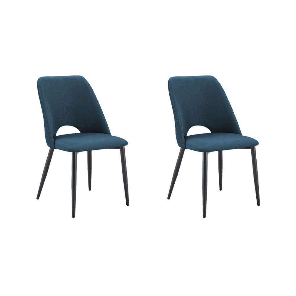 Set de 2 Sillas Urban, Color Azul, con Espaldar y Diseño Moderno, vista lateral