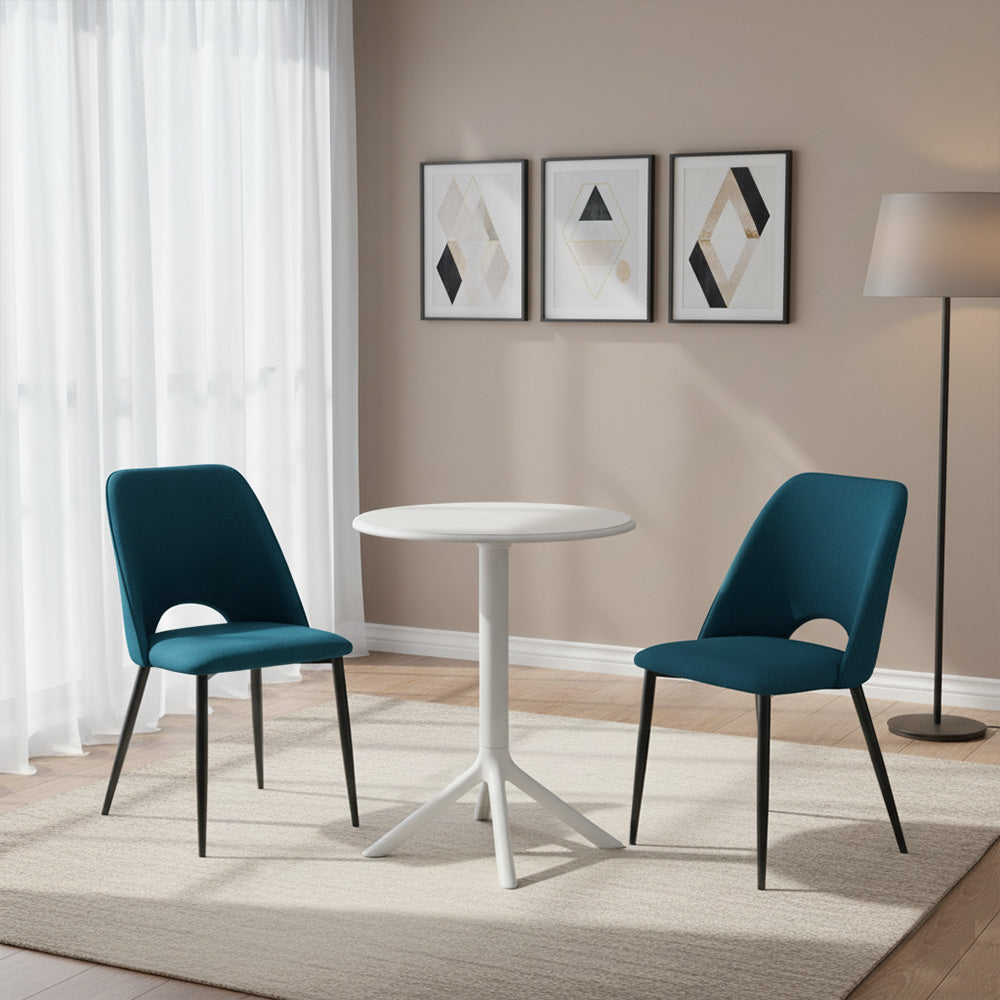 Set de 2 Sillas Urban, Color Azul, con Espaldar y Diseño Moderno, vista frontal