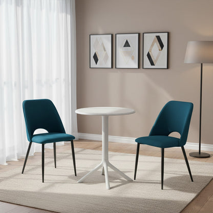Set de 2 Sillas Urban, Color Azul, con Espaldar y Diseño Moderno, vista frontal