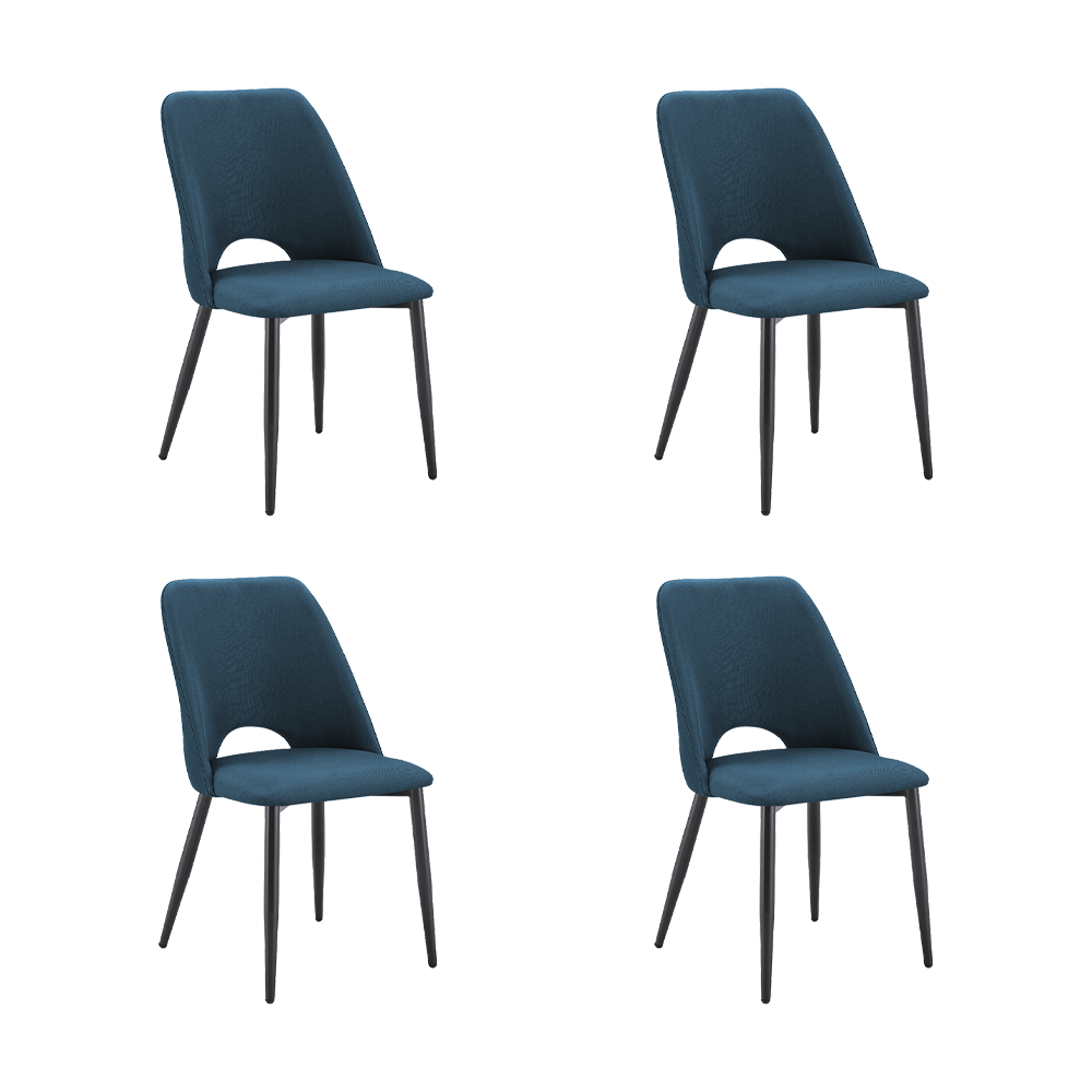 Set de 4 Sillas Urban, Color Azul, con Espaldar y Diseño Moderno