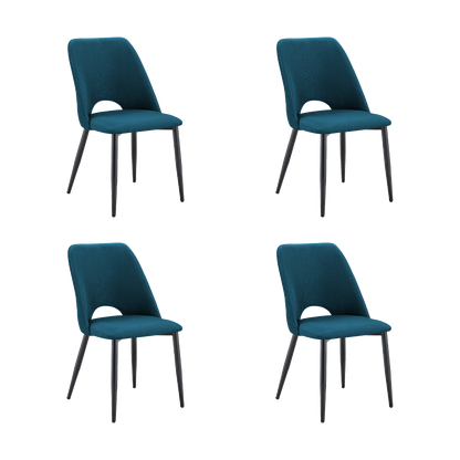 Set de 4 Sillas Urban, Color Azul, con Espaldar y Diseño Moderno