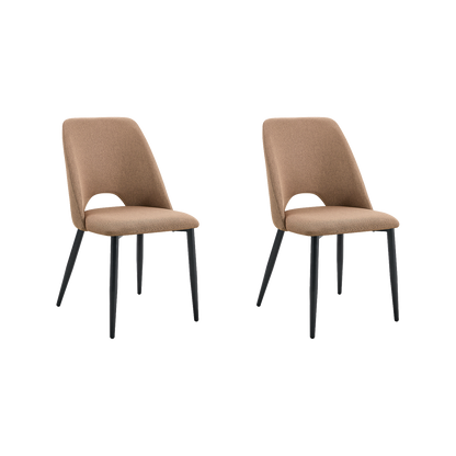 Set de 2 Sillas Urban, Color Marrón, con Espaldar y Diseño Moderno