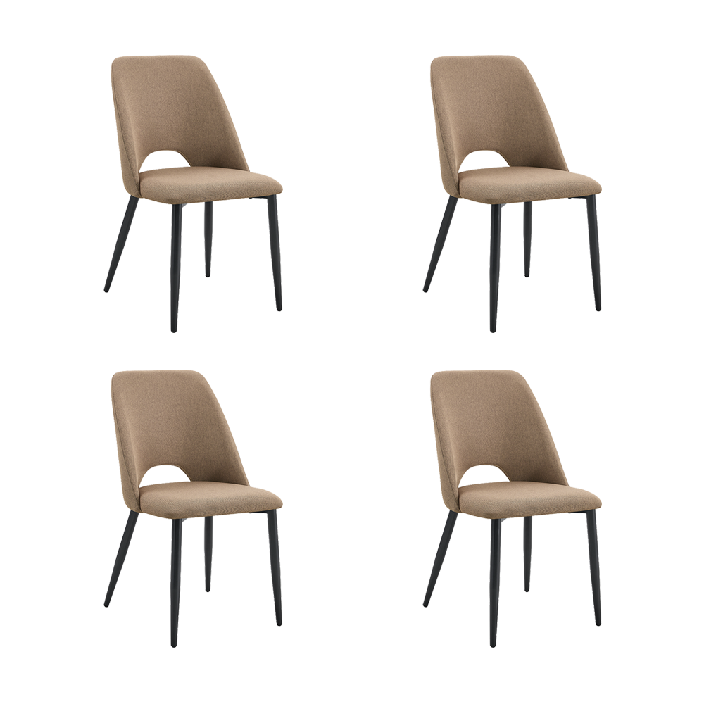 Set de 4 Sillas Urban, Color Marrón, con Espaldar y Diseño Moderno