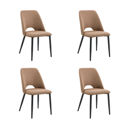 Set de 4 Sillas Urban, Color Marrón, con Espaldar y Diseño Moderno