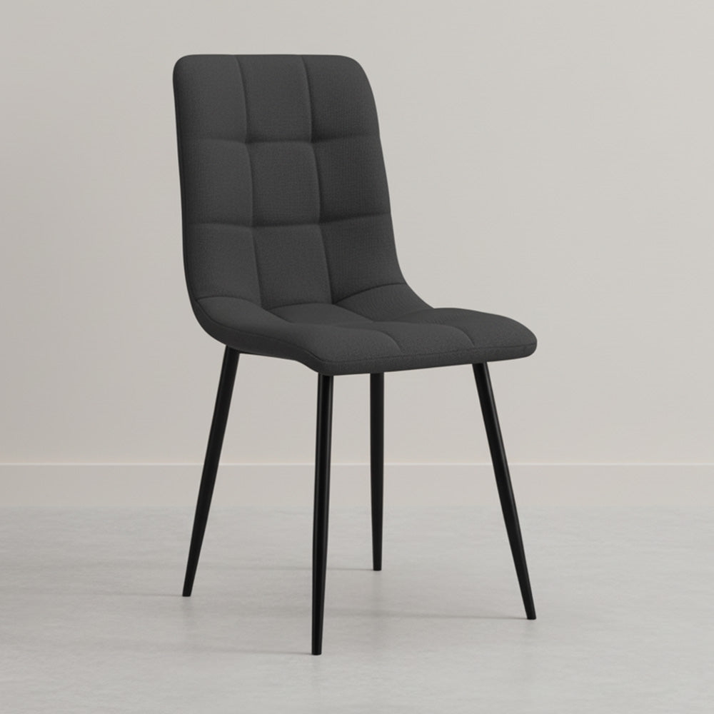 Set de 4 Sillas Flex, Color Negro, con Espaldar y Diseño Moderno, detalle de acabado