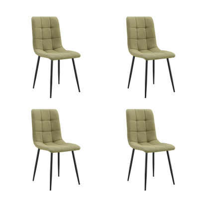 Set de 4 Sillas Flex, Color Verde Oliva Claro, con Espaldar y Diseño Moderno